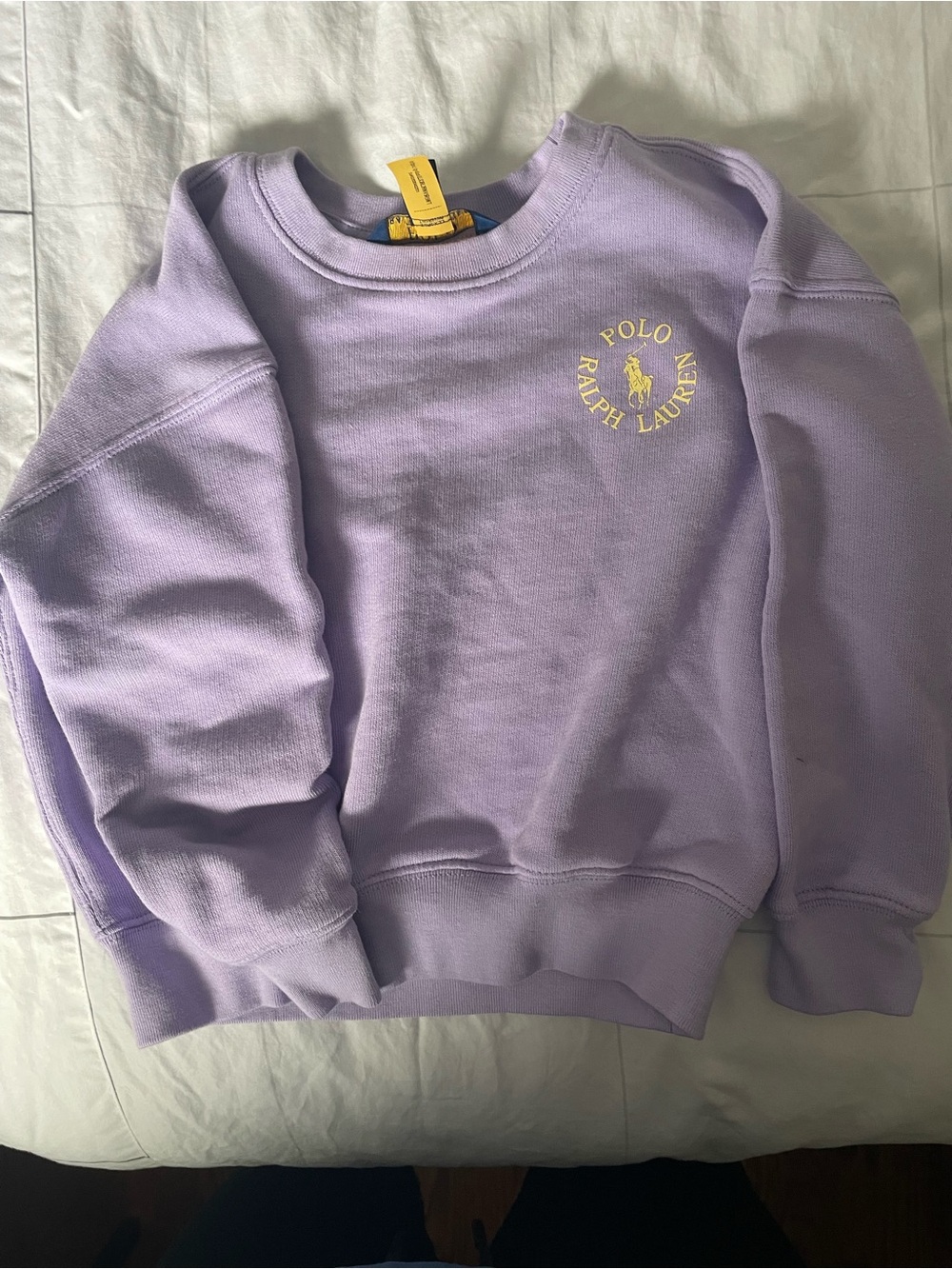 Polo by Ralph Lauren Lavender Crewneck Sweatshirt with Yellow Logo